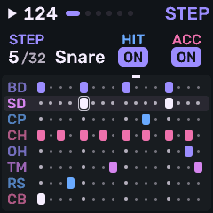 Drum step grid