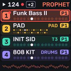Stage with a lane for each track in use
