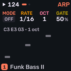 Arpeggiator page