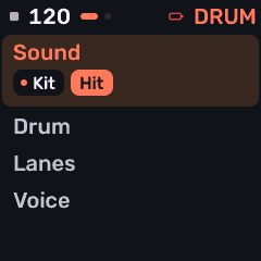 Drum EDIT map with pages in the selected category