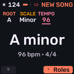 New song key and tempo
