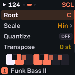 Scale settings list