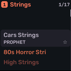 Preset browser category list