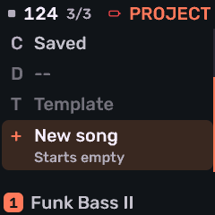 Project new song entry