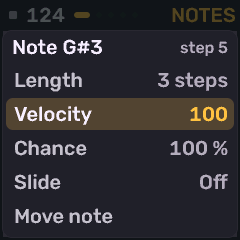 Note action sheet