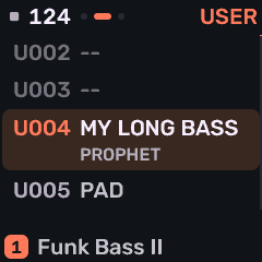 User slot list